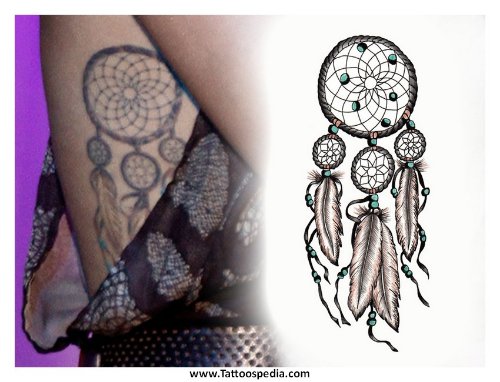 Miley Cyrus Dreamcatcher Tattoo On side Rib